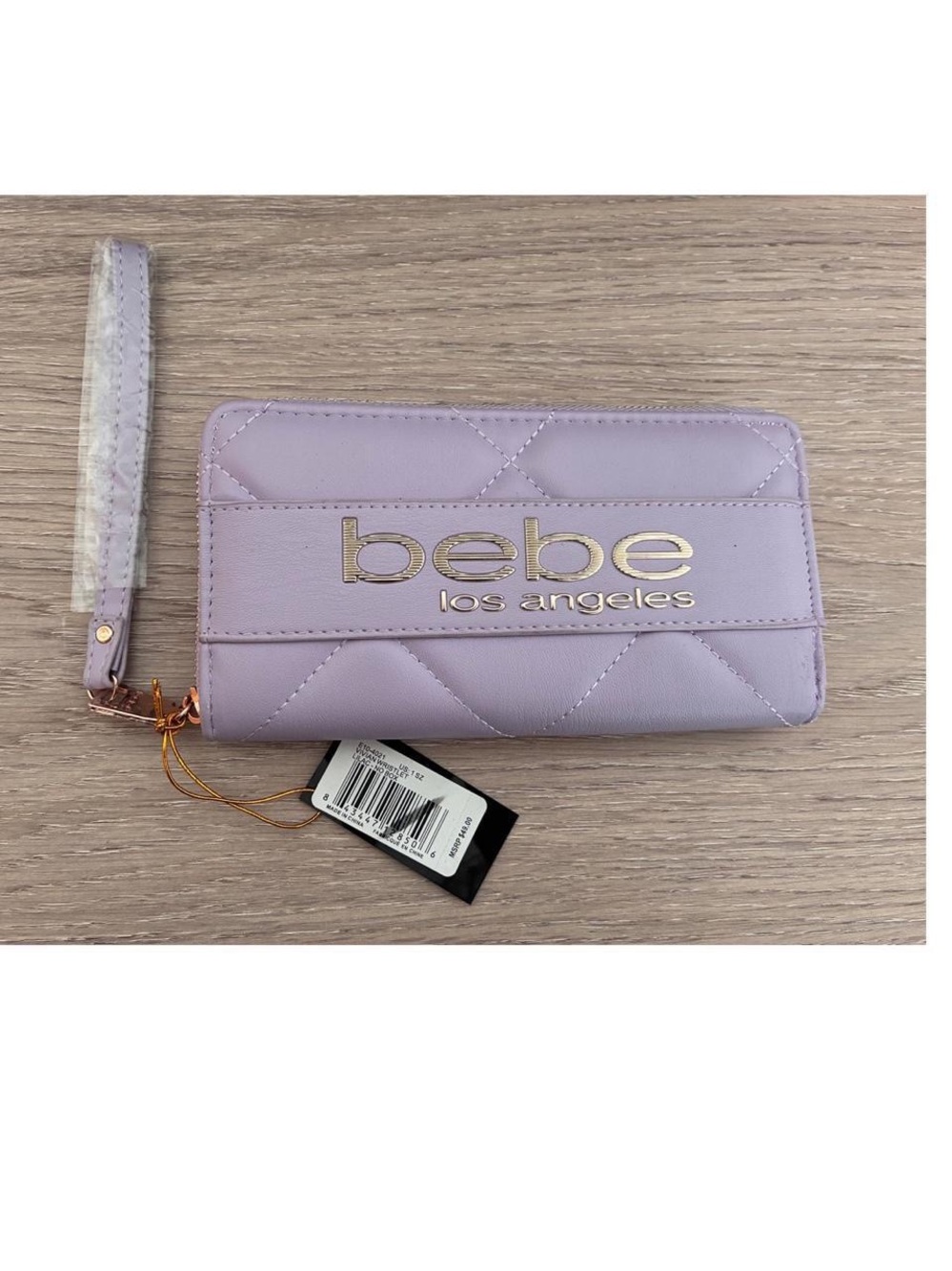 bebe Quilted Zip Wallet - lavender